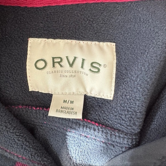 Orvis Women Teton Flannel Shacket M Pink Buffalo Plaid Fleece Lined Shirt Jacket - Picture 5 of 7